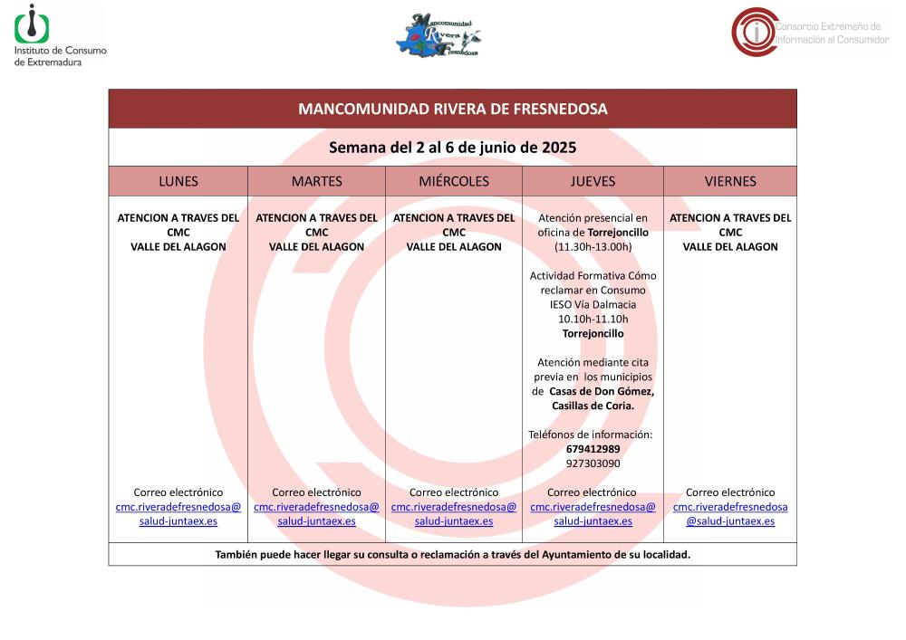 Imagen Oficina de Consumo – Semana del 2 al 6 de junio de 2025