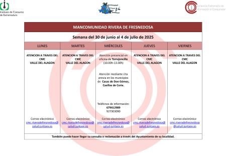 Imagen Oficina de Consumo – Semana del 30 junio al 4 de julio de 2025
