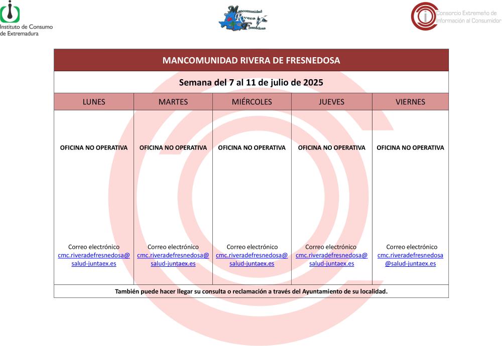 Imagen Oficina de Consumo – Semana del 7 al 11 de julio de 2025