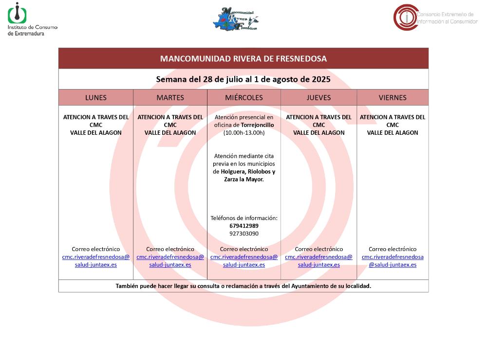 Imagen Oficina de Consumo – Semana del 28 de julio al 1 de agosto de 2025