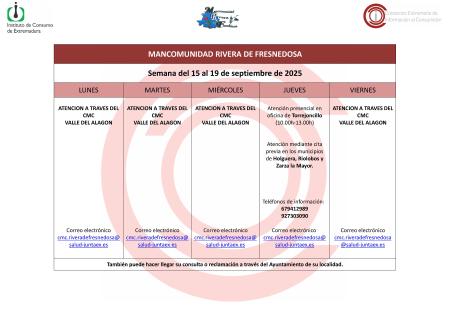 Imagen Oficina de Consumo – Semana del 15 al 19 de septiembre de 2025