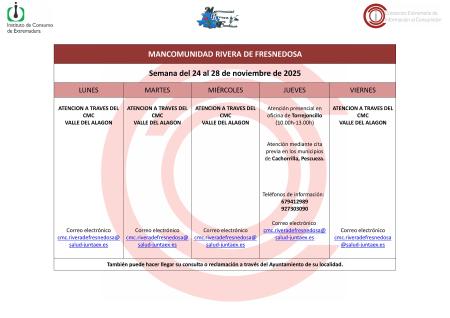 Imagen Oficina de Consumo – Semana del 24 al 28 de noviembre de 2025