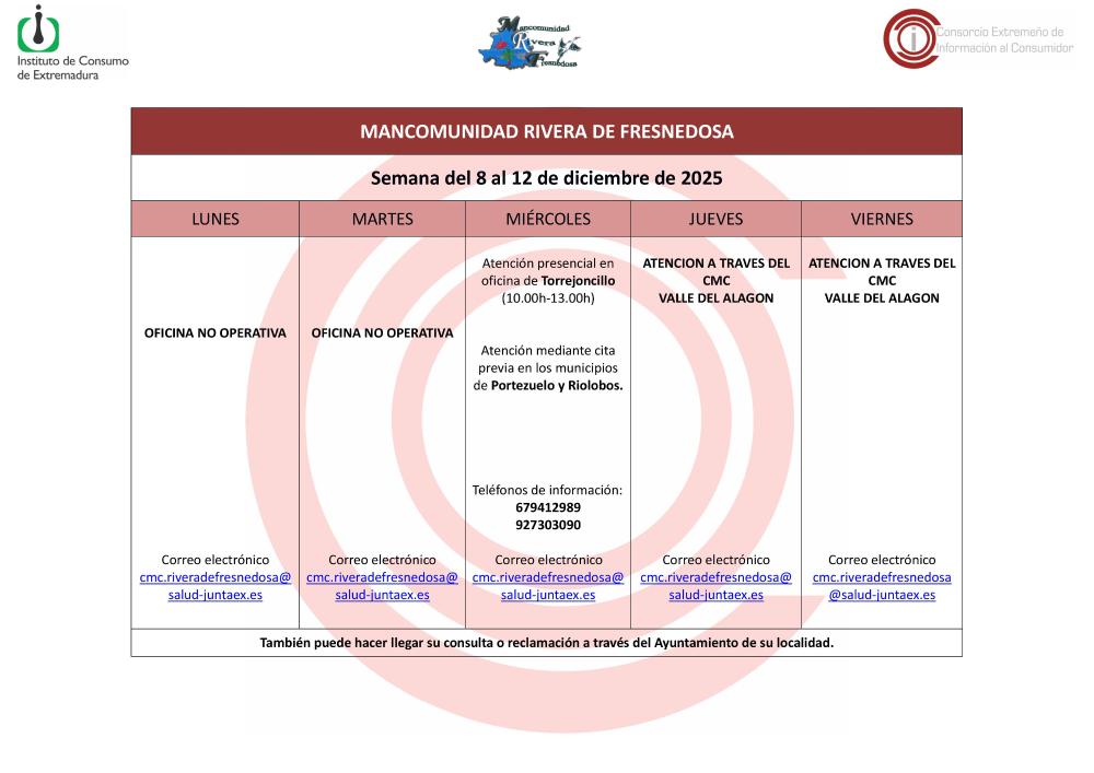 Imagen Oficina de Consumo – Semana del 8 al 12 de diciembre de 2025