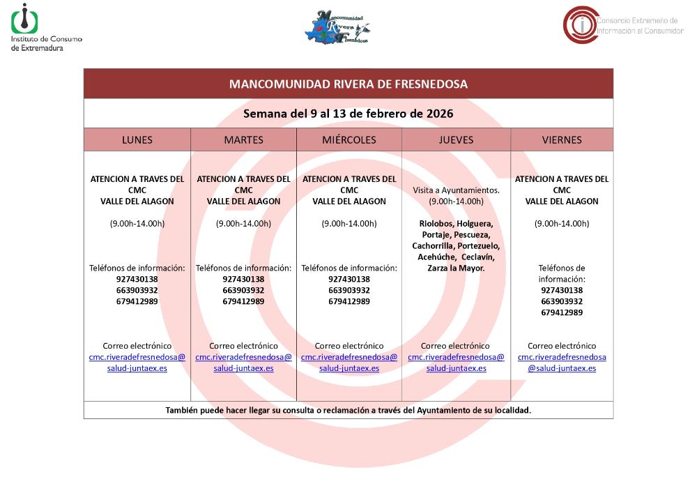 Imagen Oficina de Consumo – Semana del 9 al 13 de febrero de 2026