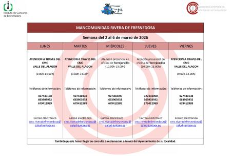 Imagen Oficina de Consumo – Semana del 2 al 6 de marzo de 2026