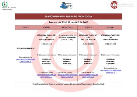 Imagen Oficina de Consumo – Semana del 13 al 17 de abril de 2026