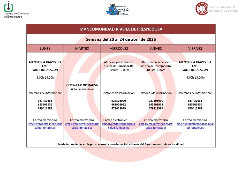 Imagen Oficina de Consumo – Semana del 20 al 24 de abril de 2026