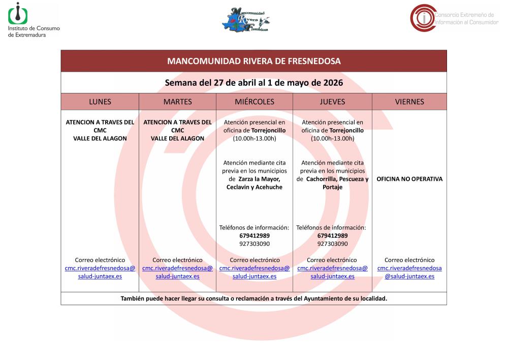 Imagen Oficina de Consumo – Semana del 27 de abril al 1 de mayo de 2026