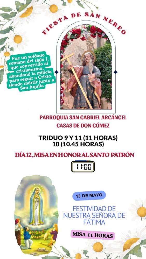 Imagen 13 de Mayo - TRIDUO A SAN NEREO.