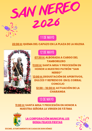 Imagen Del 11 al 13 de Mayo - PROGRAMACIÓN SAN NEREO 2026 Casas de Don Gómez.