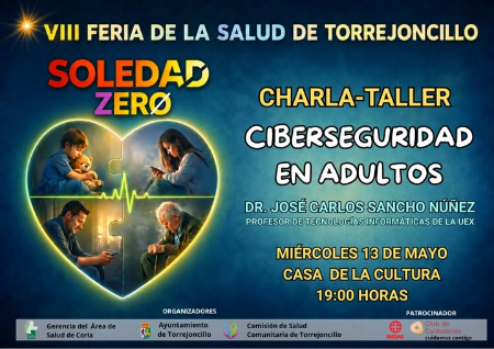 Imagen 15 de Mayo - CHARLA-TALLER · CIBERSEGURIDAD EN ADULTOS.