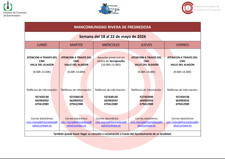 Imagen Oficina de Consumo – Semana del 18 al 22 de mayo de 2026.