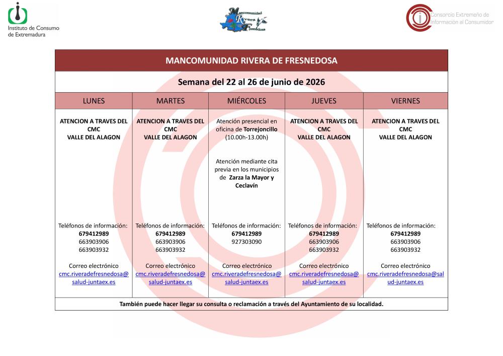 Imagen Oficina de Consumo – Semana del 22 al 26 de junio de 2026
