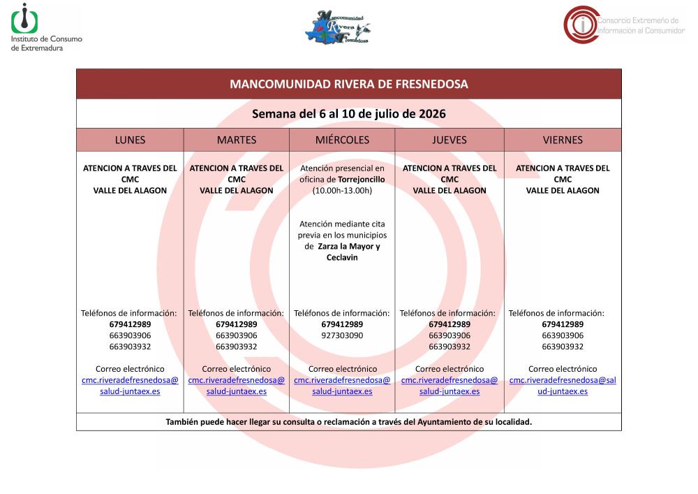 Imagen Oficina de Consumo – Semana del 6 al 10 de julio de 2026