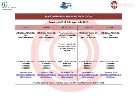 Imagen Oficina de Consumo – Semana del 3 al 7 de 2026
