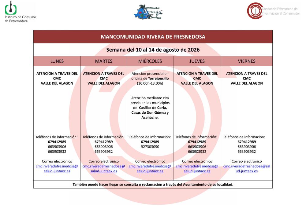 Imagen Oficina de Consumo – Semana del 10 al 14 de 2026