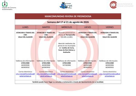 Imagen Oficina de Consumo – Semana del 17 al 21 de agosto de 2026