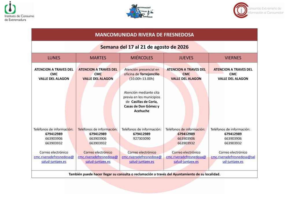 Imagen Oficina de Consumo – Semana del 17 al 21 de agosto de 2026