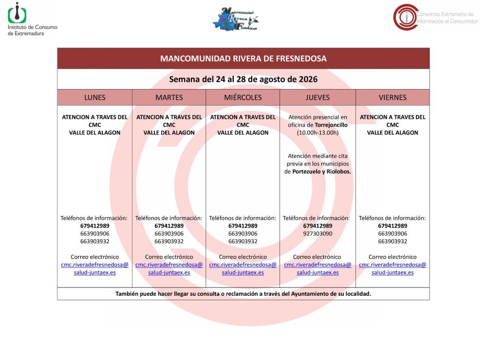 Imagen Oficina de Consumo – Semana del 24 al 28 de agosto de 2026