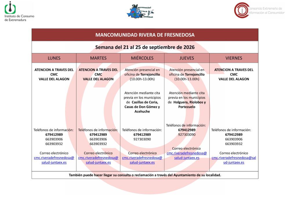 Imagen Oficina de Consumo – Semana del 21 al 25 de septiembre 2026